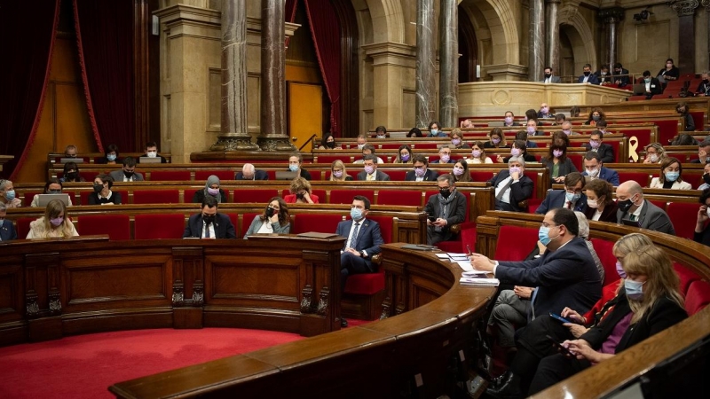 Vista del pleno del Parlament catalán durante el debate de totalidad de los Presupuestos. E.P./David Zorrakino