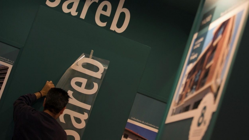 El stand de la Sareb en una feria inmobiliaria en Madrid. REUTERS/Sergio Perez