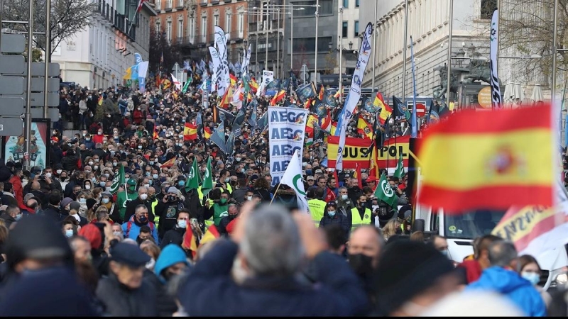 27/11/2021 La manifestación en Madrid del sector más radical de la Policía contra el Gobierno y en apoyo de la 'Ley Mordaza'