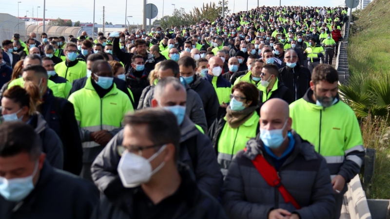 La mobilització dels treballadors de Nissan d'aquest 1 de desembre.