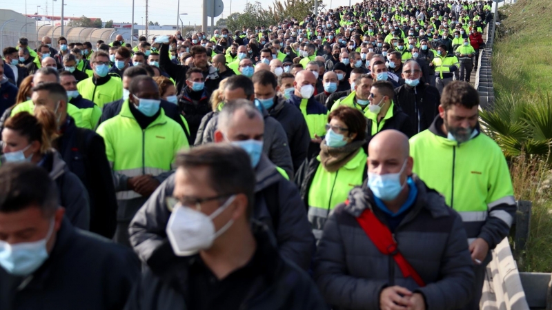 La mobilització dels treballadors de Nissan d'aquest 1 de desembre.