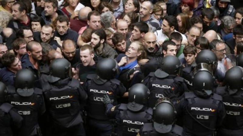 Imagen de archivo de las protestas en Barcelona durante el 1-O.