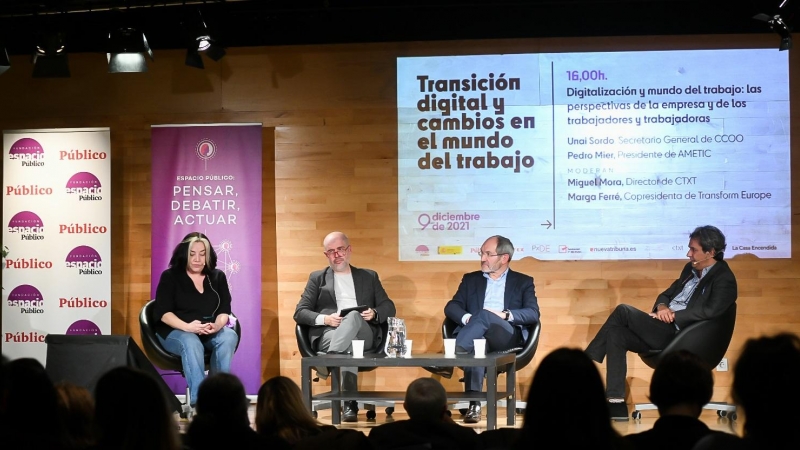 Marga Ferré, Unai Sordo, Pedro Mier y Miguel Mora en la mesa redonda.