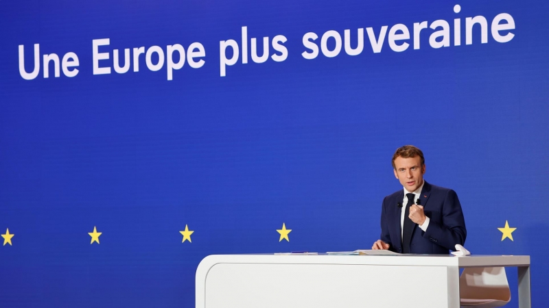 El presidente francés, Emmanuel Macron en París, Francia, el 9 de diciembre de 2021.