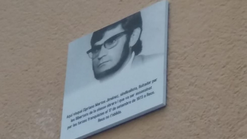 11/12/2021 Placa en homenaje a Cipriano Martos en Reus