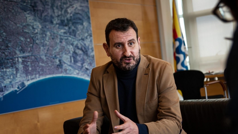 L'alcalde de Badalona, Rubén Guijarro, durant l'entrevista amb 'Públic'.