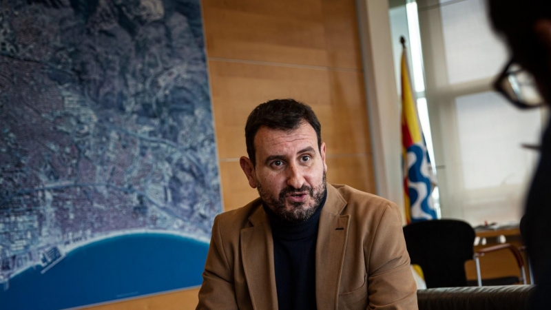 L'alcalde de Badalona, Rubén Guijarro, durant l'entrevista amb 'Públic'.