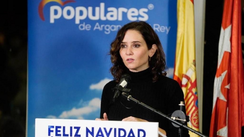 La presidenta de la Comunidad de Madrid, Isabel Díaz Ayuso, en una cena celebrada el pasado viernes en Arganda del Rey.
