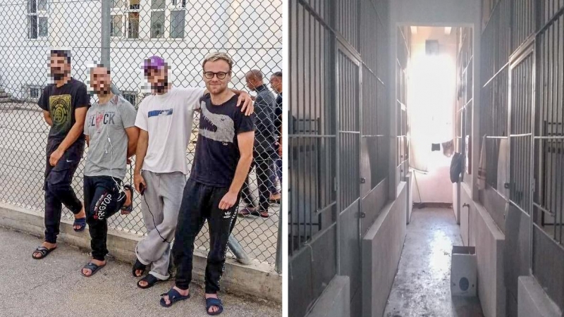 17/12/2021 El periodista británico Matt Broomfield, en el centro de detención griego donde permaneció dos meses, después de que se le comunicara la prohibición de entrar en el espacio Schengen