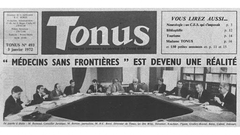 El diario médico 'Tonus' anuncia el nacimiento de MSF en diciembre de 1971.