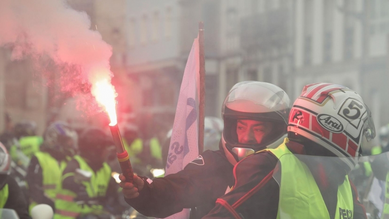 29/12/21. Caravana motera para reivindicar los derechos de los trabajadores de Alcoa, , en Ferreira de Valadouro a 21 de noviembre de 2021.