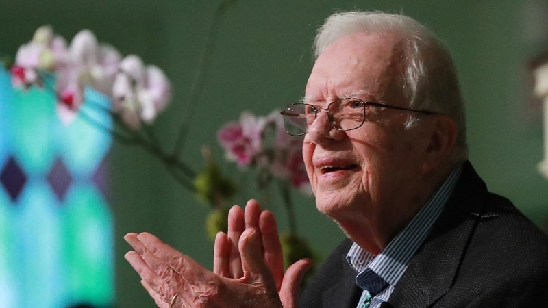 El expresidente de EEUU Jimmy Carter enseña en la escuela dominical en la Iglesia Bautista Maranatha.