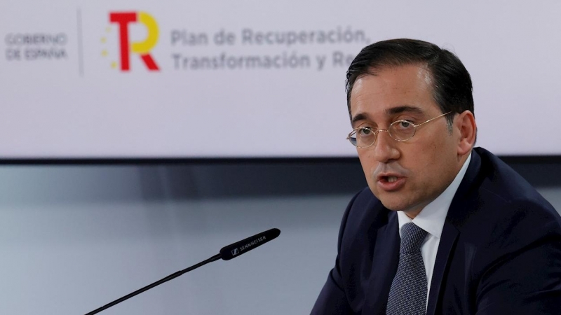 El ministro de Exteriores, José Manuel Albares, durante la rueda de prensa tras el Consejo de Ministros.
