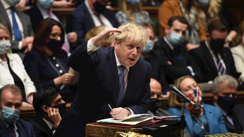 05/01/2022 El primer ministro británico, Boris Johnson,  en la Cámara de los Comunes de Londres