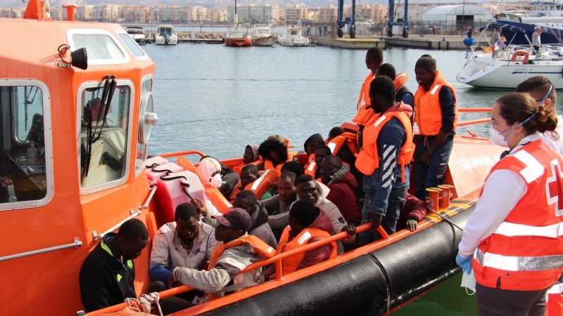 27/01/22. Migrantes llegando a Chafarinas, isla perteneciente a España, a 3 de junio de 2019.