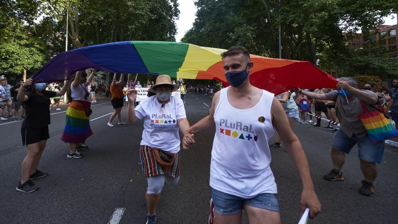 Manifestación del Orgullo LGTBI, a 3 de julio de 2021, en Madrid (España).