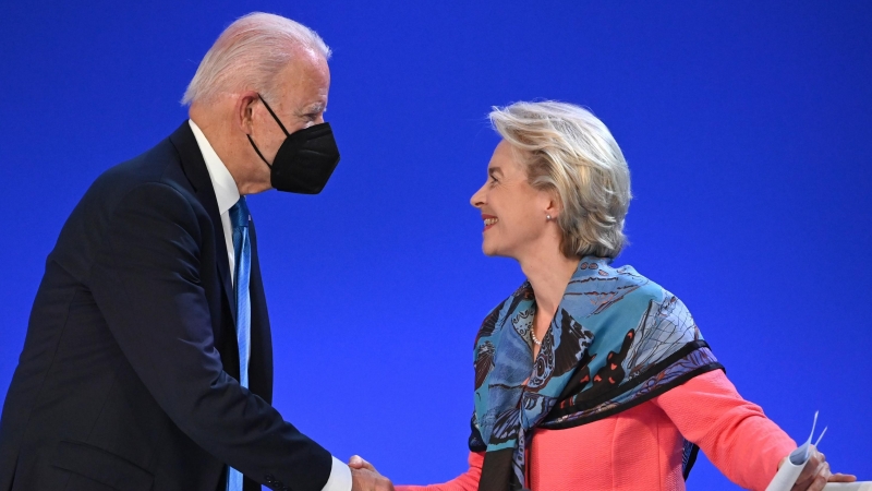 02/11/2021 El presidente Joe Biden y la presidenta de la Comisión Europea, Ursula von der Leyen, en una imagen de archivo