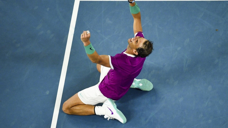 Rafael Nadal celebra su victoria.