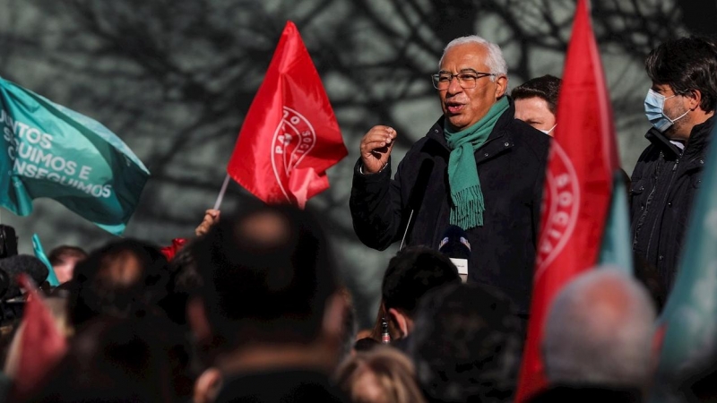 27/01/2022 El secretario general del Partido Socialista portugués, Antoni Costa, en un acto de campaña