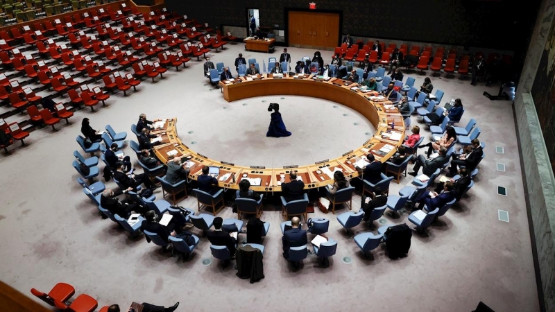Los miembros del Consejo de Seguridad de la ONU durante la reunión de este lunes 31 de enero.