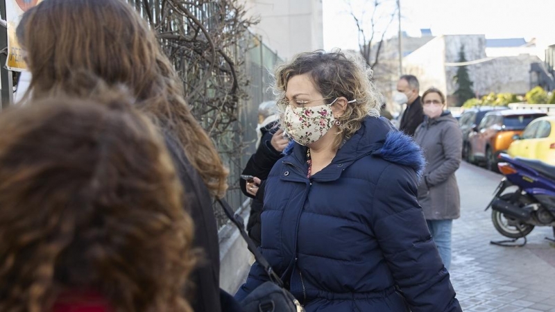 La expresidenta de Infancia Libre, María Sevilla, asiste al juzgado a que le entreguen la orden de ingreso en prisión, en el Juzgado de lo Penal nº 2, a 1 de febrero de 2022, en Madrid.