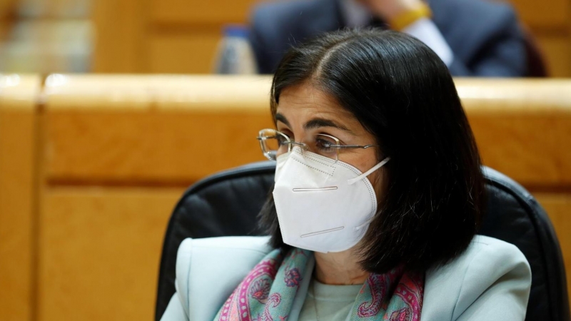 La ministra de Sanidad, Carolina Darias, en una imagen en el Senado.