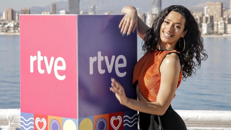 Chanel posa en una rueda de prensa tras la celebración de la segunda semifinal del Benidorm Fest 2022, en el Mirador del Castillo, a 27 de enero de 2022, en Benidorm, Alicante.