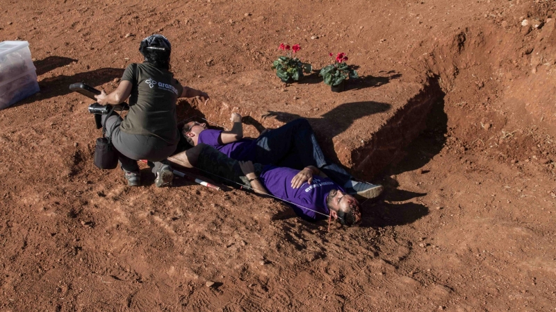 Exhumación en la fosa de Riba de Escalote (Soria)