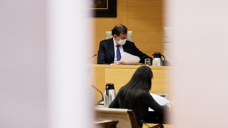 El expresidente del Gobierno, Mariano Rajoy, al inicio de su comparecencia en la comisión Kitchen, en el Congreso de los Diputados, el pasado 13 de diciembre. E.P./Alejandro Martínez Vélez
