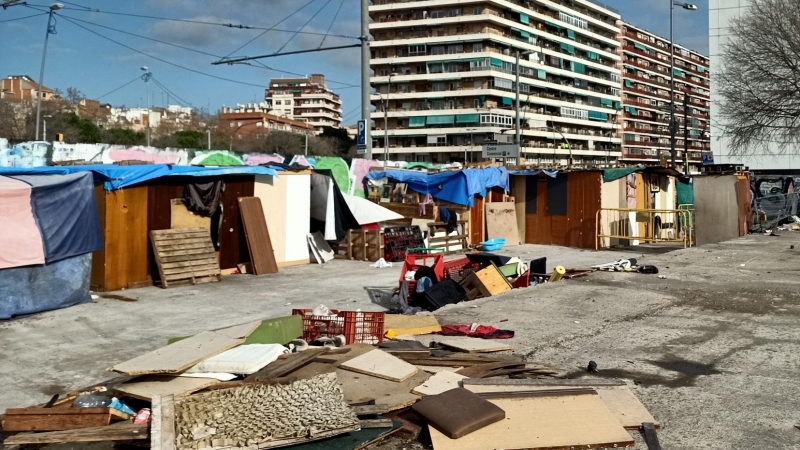 L'assentament a la plaça de les Glòries.