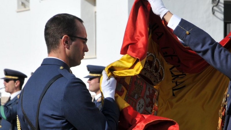 Imagen cedida de la jura de bandera de Pablo Sorando.