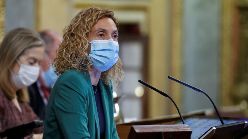 02/02/2022.- La presidenta del Congreso, Meritxell Batet, durante el pleno que se celebra, este miércoles, en el Congreso de los Diputados en Madrid EFE/ Chema Moya