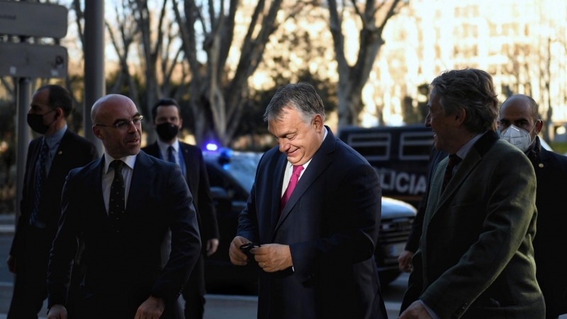 El primer ministro de Hungría, Viktor Orbán, durante una cumbre en Madrid, a 29 de enero de 2022.