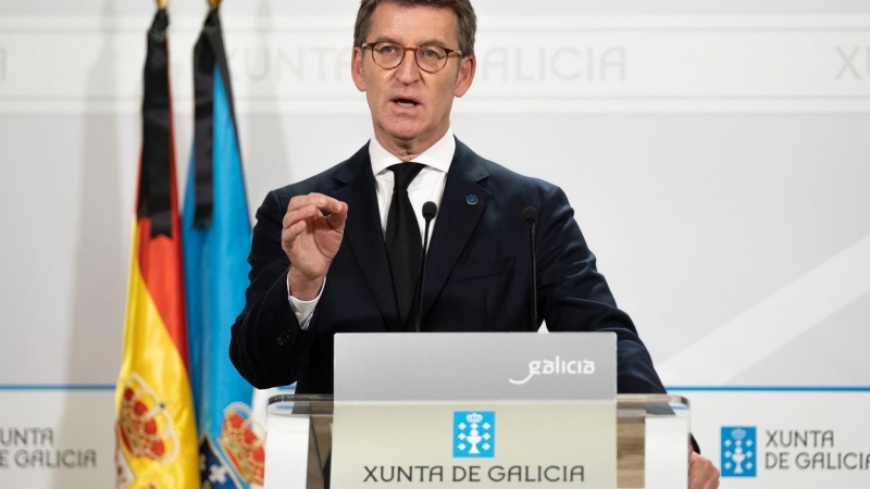 Alberto Núñez Feijóo, durante la rueda de prensa tras el Consello de la Xunta.