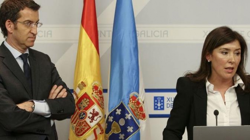 25/2/2022 Feijóo y Beatriz Mato, durante una rueda de prensa en una imagen de archivo