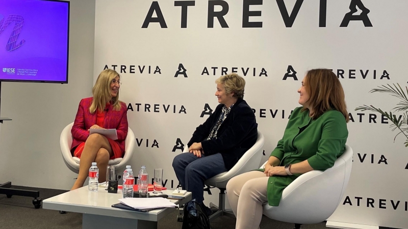 01/03/2022. Asunción Soriano, Nuria Chinchilla y Núria Vilanova, durante la presentación del informe Informe 'Las mujeres en los Consejos de las empresas cotizadas'.