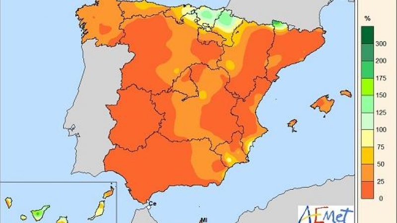 (08/03/2022) Porcentaje de la precipitación acumulada en enero de 2022 respecto de la media 1981-2021