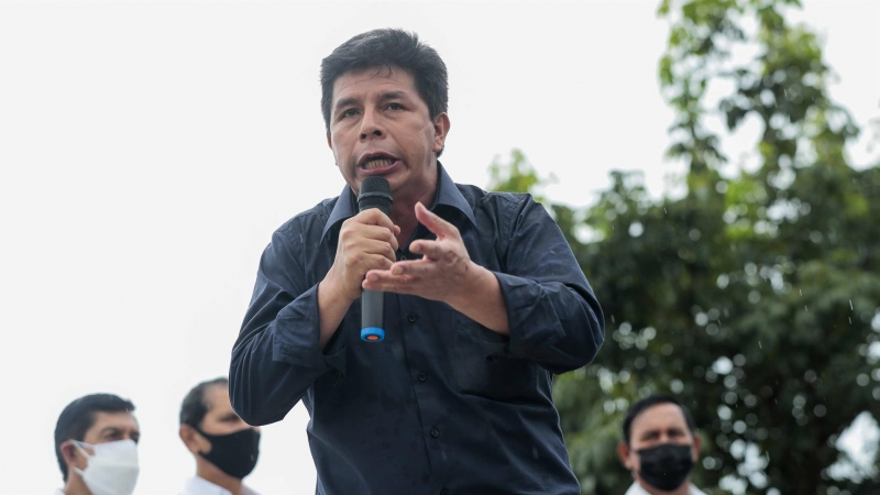 Fotografía cedida por la Presidencia peruana que muestra al presidente de Perú, Pedro Castillo, el 26 de febrero de 2022.