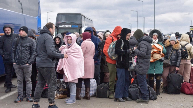 (08/03/2022) Refugiados ucranianos en la frontera con Polonia.