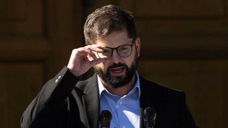 21/01/2022-El presidente de Chile, Gabriel Boric, durante la presentación oficial de su gabinete de Gobierno el 21 de enero