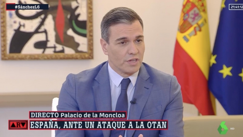 El presidente del Gobierno, Pedro Sánchez, este lunes en La Sexta.