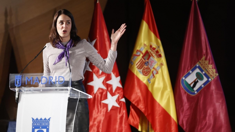 La concejal de Mas Madrid Rita Maestre durante su intervención en el acto de entrega del Premio Clara Campoamor a la Primera Promoción de Mujeres de la Policía Municipal de Madrid celebrado este martes con motivo del Día Internacional de la Mujer.