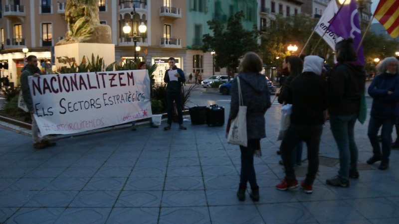 17/03/2022 - Una protesta d'aquesta setmana a Tarragona contra l'encariment del preu de la llum.