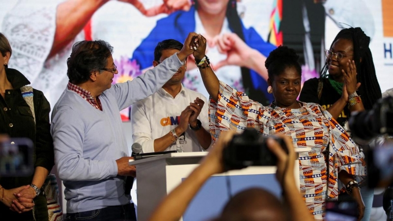 13/03/2022 Gustavo Petro celebra junto a Francia Márquez la victoria del Pacto Histórico en las elecciones de Colombia