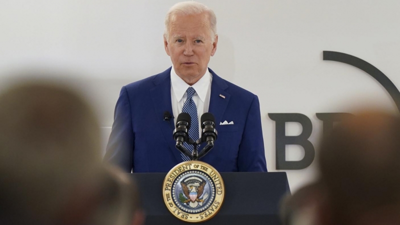 El presidente de EEUU, Joe Biden, este lunes en un acto con empresarios.
