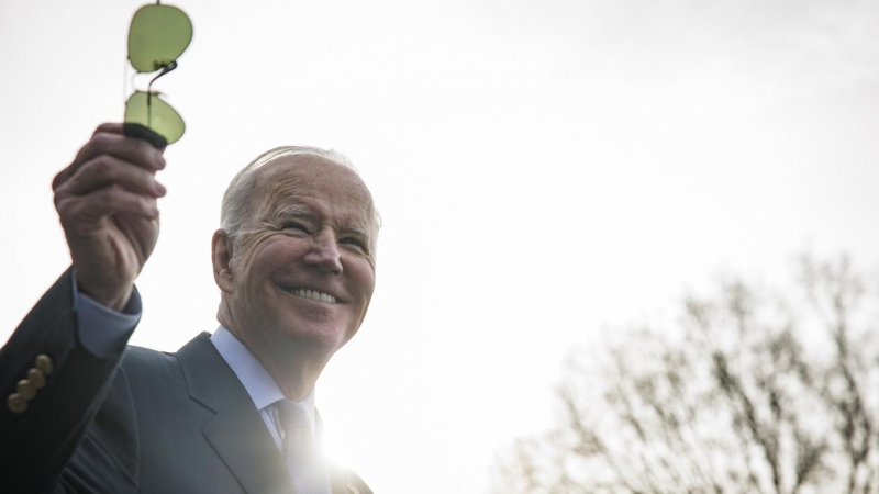 El presidente de Estados Unidos, Joe Biden, en Washington antes de partir a Bruselas.