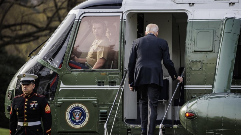 El presidente de Estados Unidos, Joe Biden, en Washington este miércoles 23 de marzo de 2022 antes de partir a Bruselas.