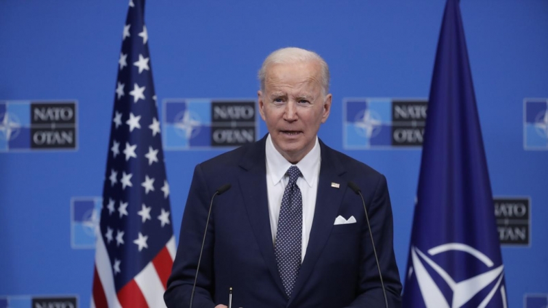 El presidente de los EEUU, Joe Biden, este jueves 24 de marzo de 2022 en una rueda de prensa en Bruselas.