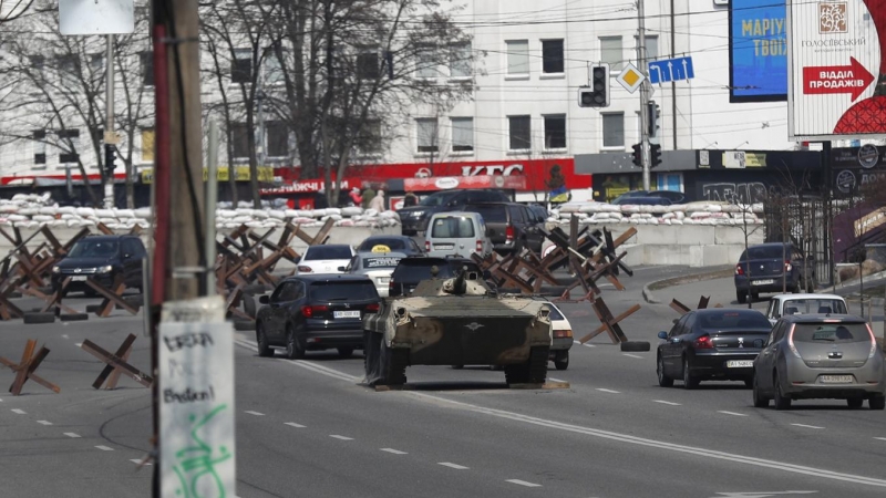 Barricadas en Kiev, Ucrania, en una imagen del 24 de marzo de 2022.