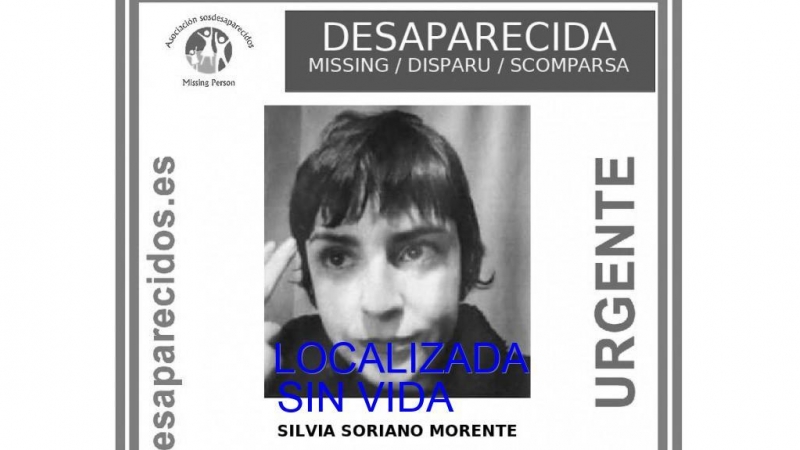 Cartel de la desaparición de Silvia Soriano Morente